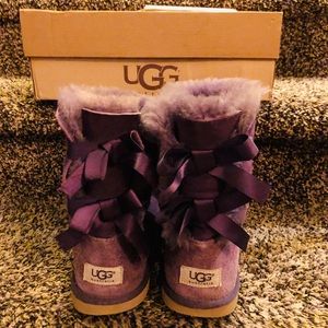 Purple bailey bows ugg boots size 6